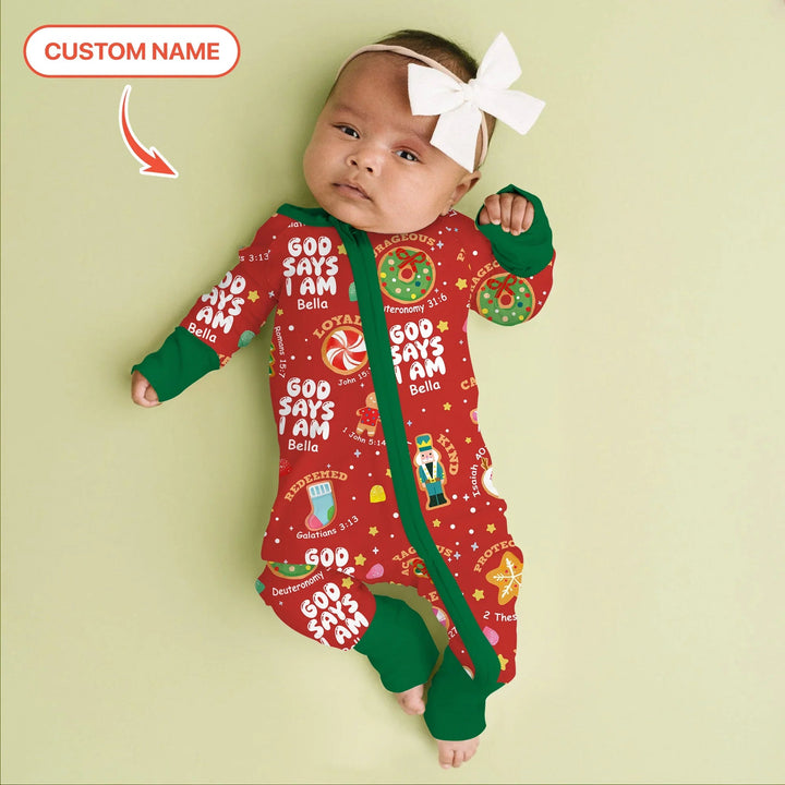 Merry Christmas God Says I Am Custom Name Convertible Zippy - Zumbamboo