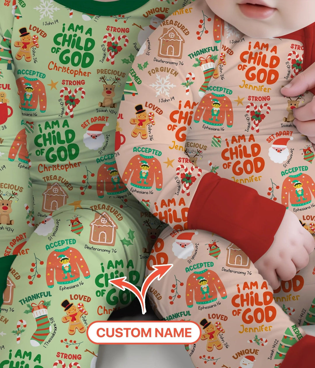 Merry Christmas I Am A Child Of God Custom Name Convertible Zippy - Zumbamboo