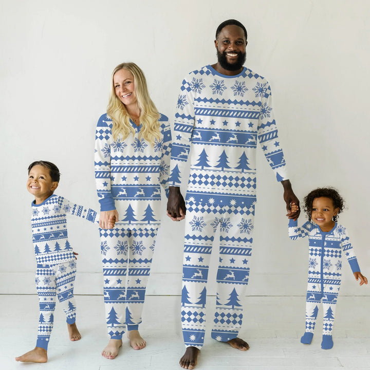 Blue Fair Isle Men's Pajama Set , Blue Fair Isle Men's Pajama Set - Only Shirt / XS