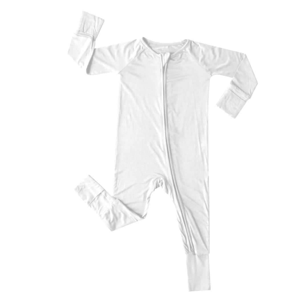 Convertible Zippered Romper in White