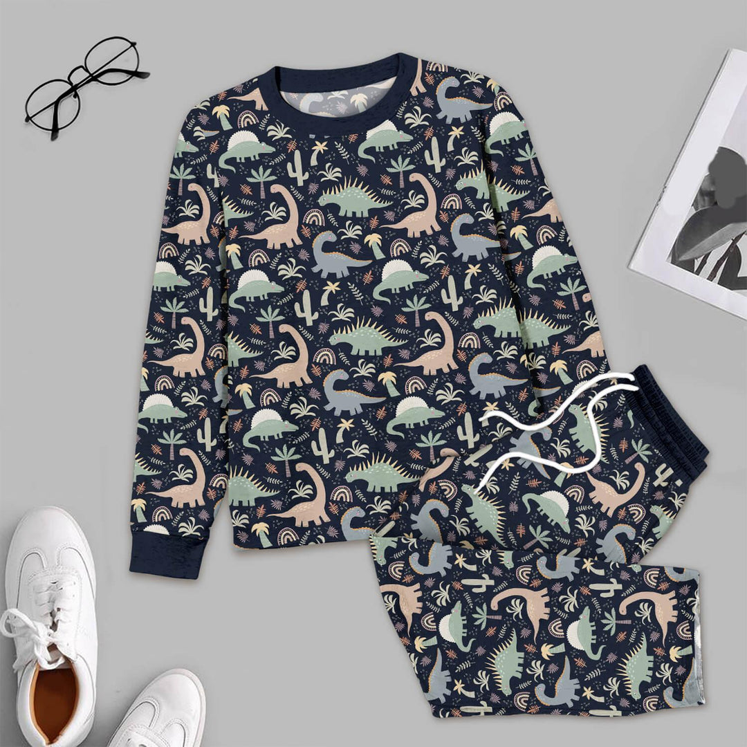 Navy Jurassic Jungle Men's Pajama Set - Zumbamboo