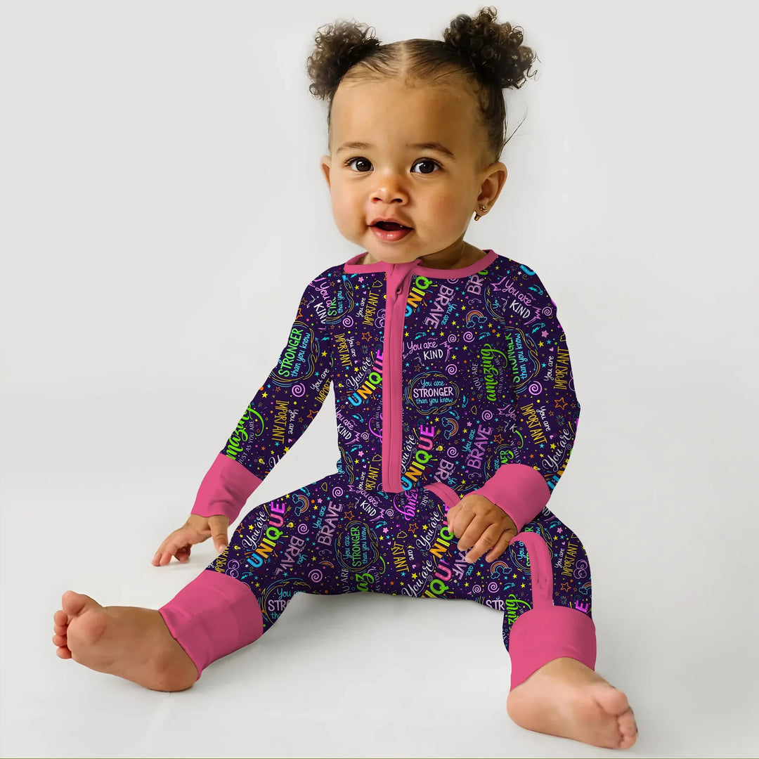 Rainbow Affirmations Convertible Zippy , Rainbow Affirmations Convertible Zippy - 0-3M