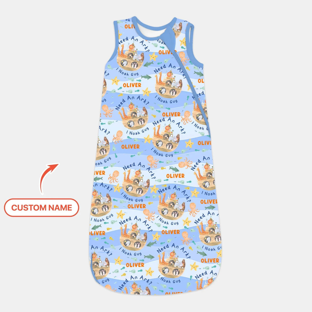 Noah’s Ark Custom Name Boy Sleep Bag - Zumbamboo