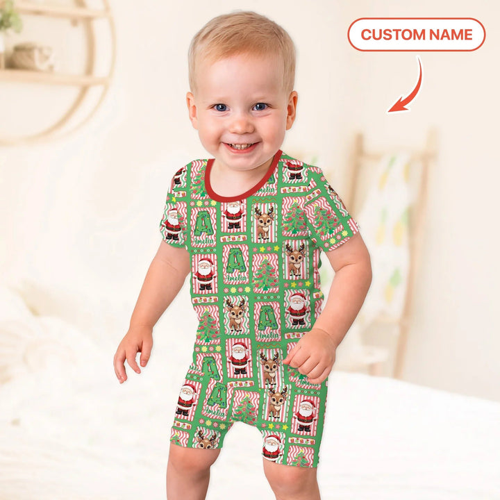 North Pole Wonderland Two Piece Short Sleeve Shorts Pajama Set - Zumbamboo