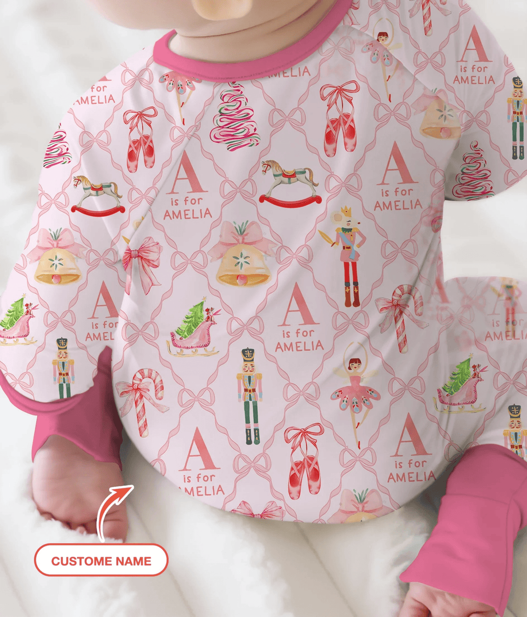 Nutcracker Sweet Dreams Custom Name Convertible Zippy - Zumbamboo