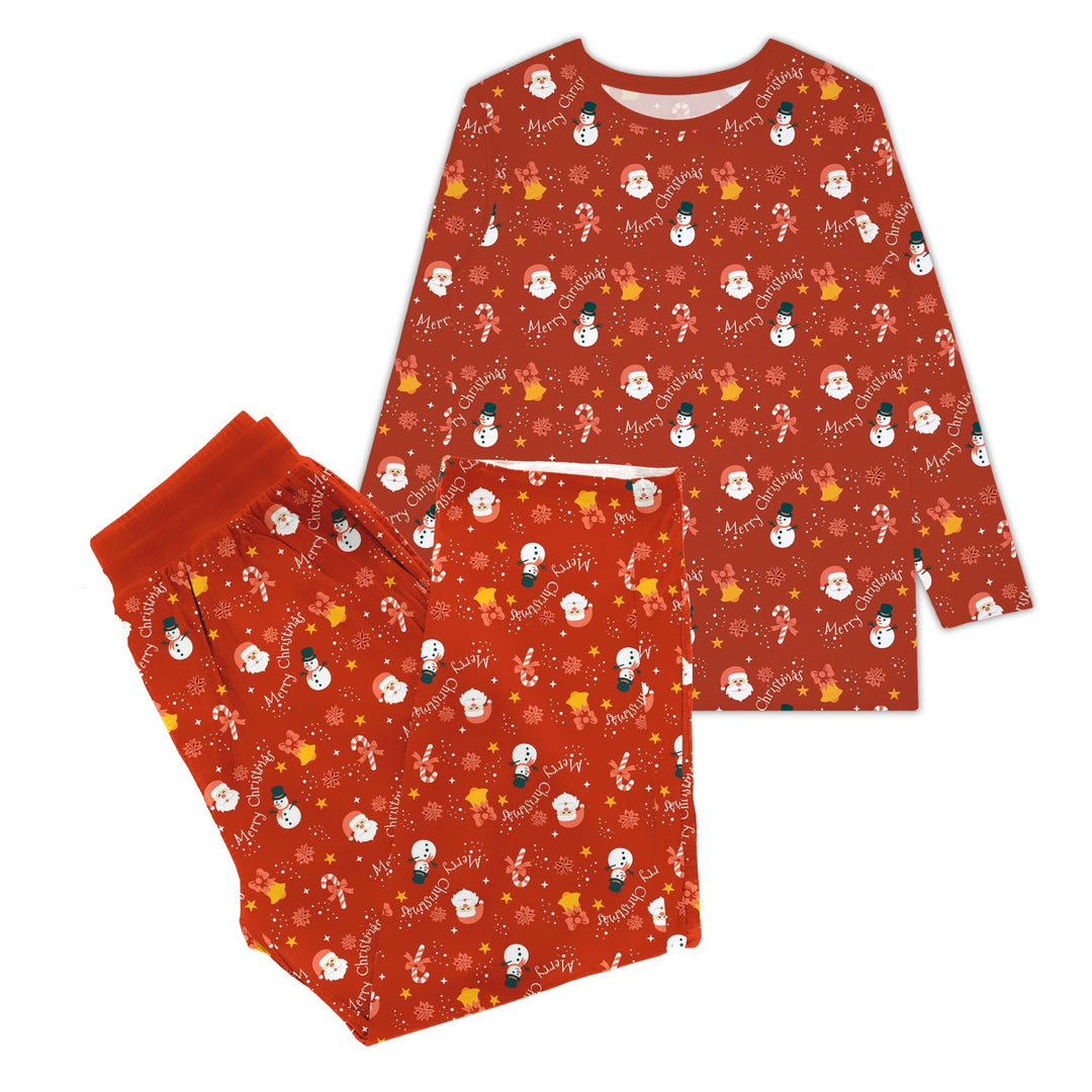 Orange Christmas Women Pajama Set