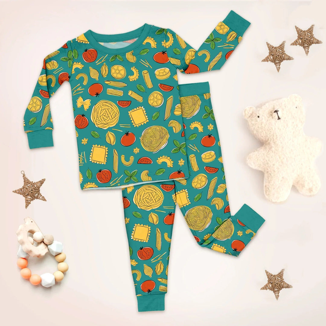 Pasta Party Two Piece Long Sleeve Pajama Set - Zumbamboo