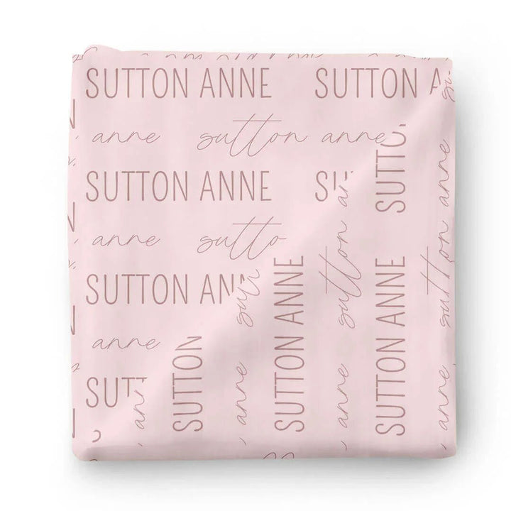 Personalized Baby Name Swaddle Blanket Block & Script - Zumbamboo