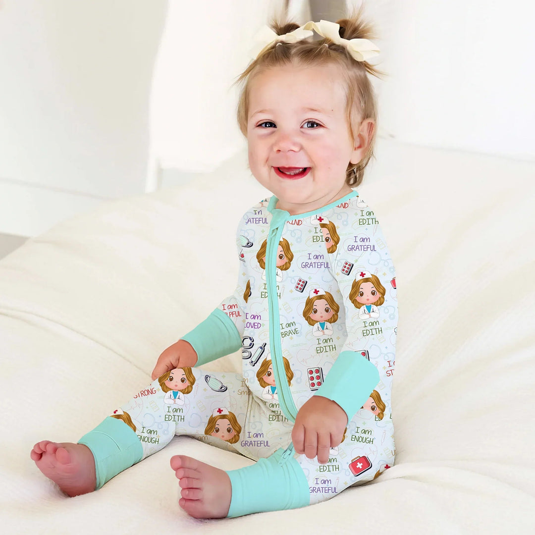 Personalized Dream Jobs Convertible Zippered Romper - Doctor - Zumbamboo