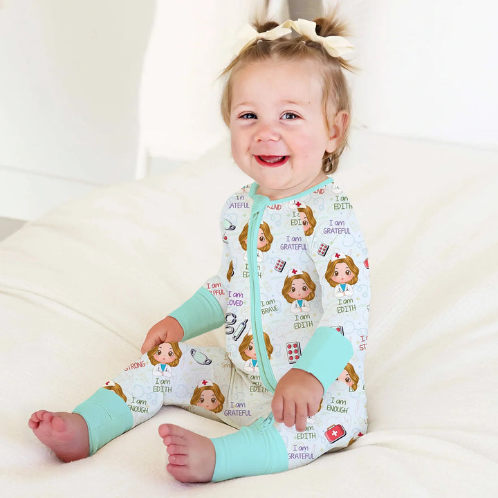 Personalized Dream Jobs Convertible Zippered Romper - Doctor - Zumbamboo