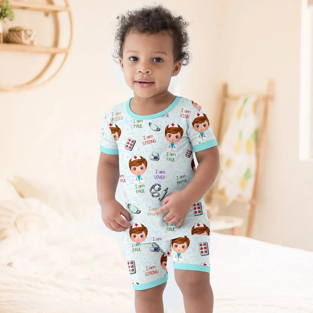 Personalized Dream Jobs Short Sleeve Shorts Pajama Set - Doctor - Zumbamboo