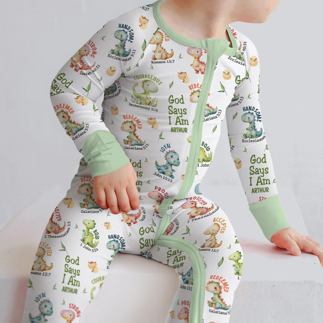 Personalized God Says I Am Dinosaur Convertible Zippy - Zumbamboo