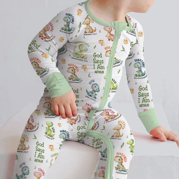 Personalized God Says I Am Dinosaur Convertible Zippy - Zumbamboo