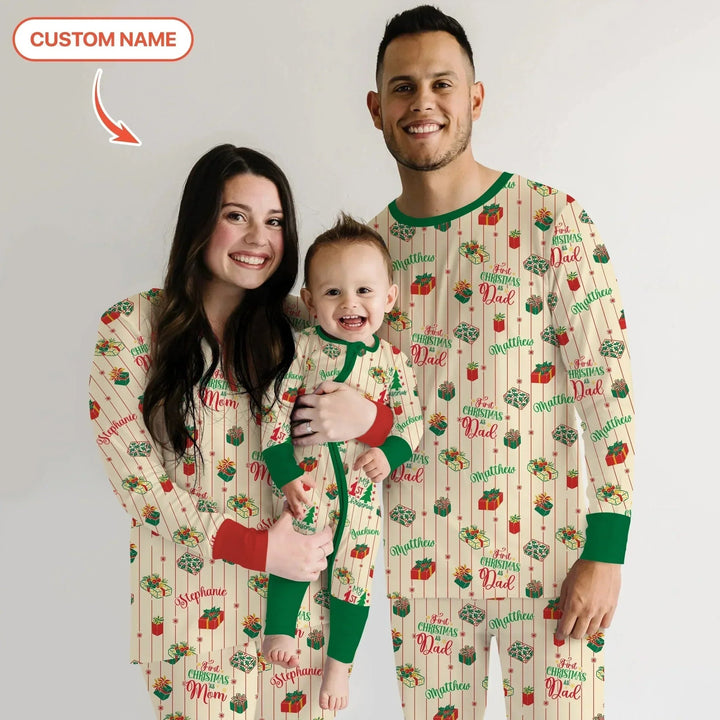 Personalized Our First Christmas Men's Pajama Set - Zumbamboo