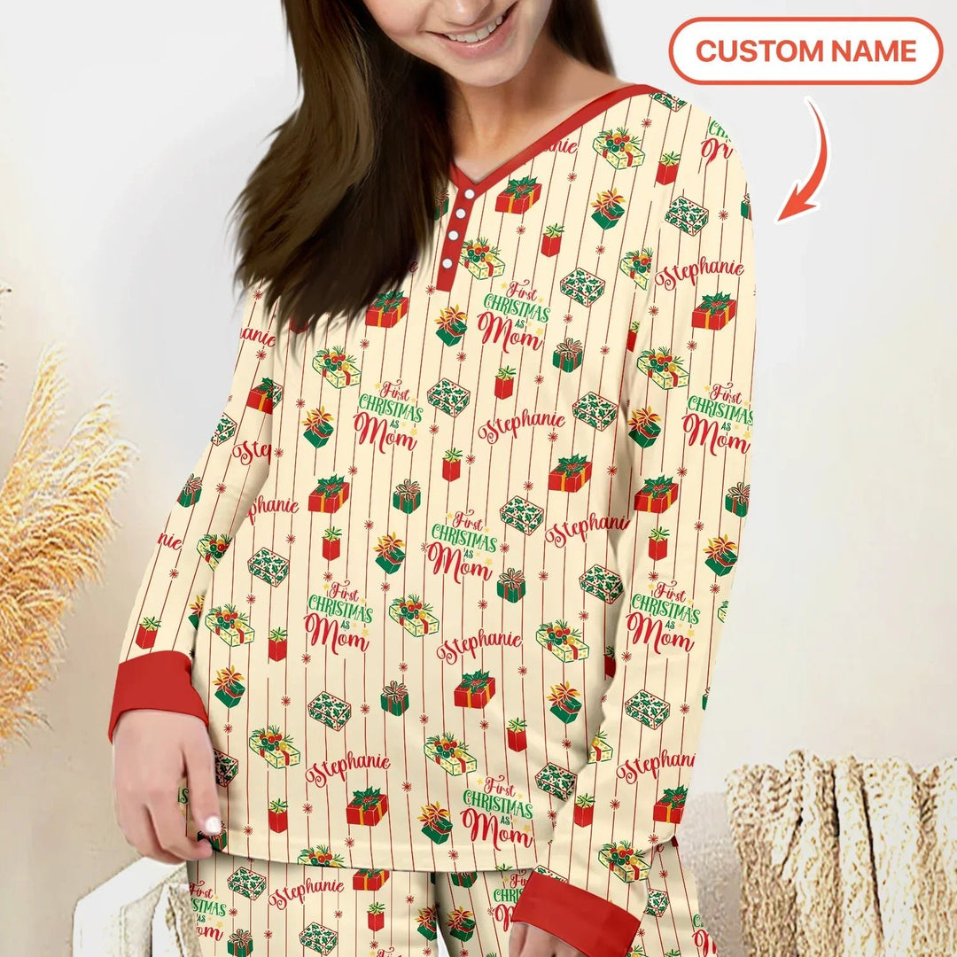 Personalized Our First Christmas Women Pajama Set - Zumbamboo
