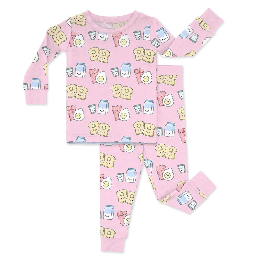 Pink Breakfast Buddies Two Piece Pajama Set - Zumbamboo