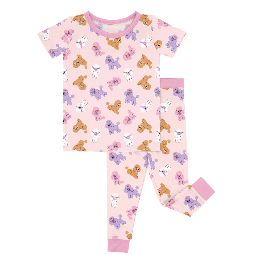 Pink Poodles Two Piece Short Sleeve Pajama Set - Zumbamboo