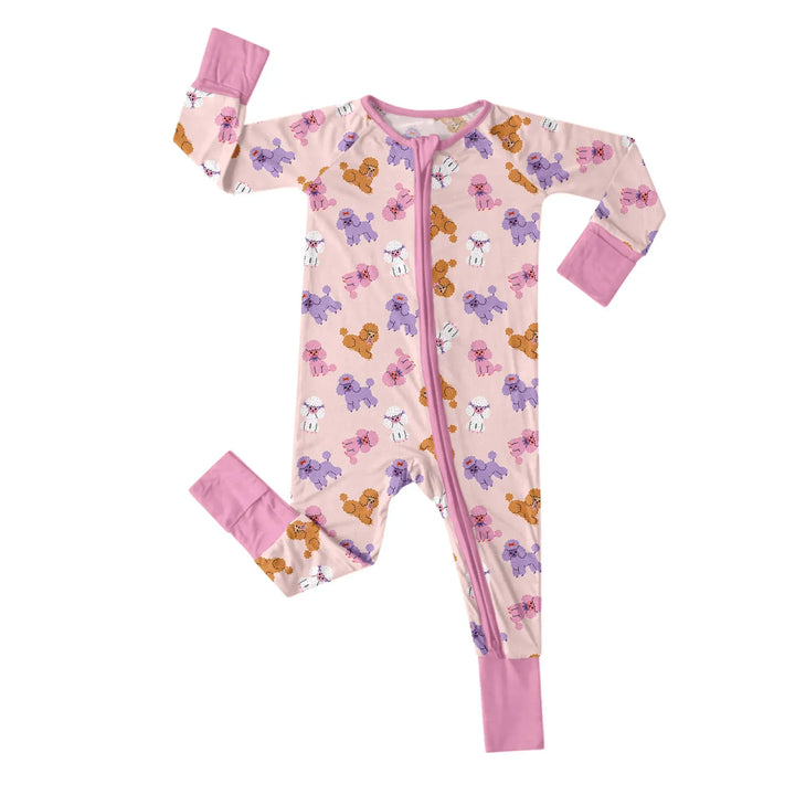 Best-Selling Convertible Zippered Rompers for Girl , Best-Selling Convertible Zippered Rompers for Girl - Pink Poodles / Newborn