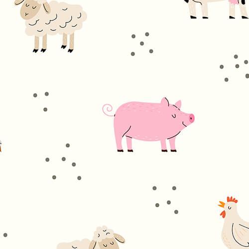 Pink Sleepy Farm Animals Shorty Zippered Romper , Pink Sleepy Farm Animals Shorty Zippered Romper - 0-3M