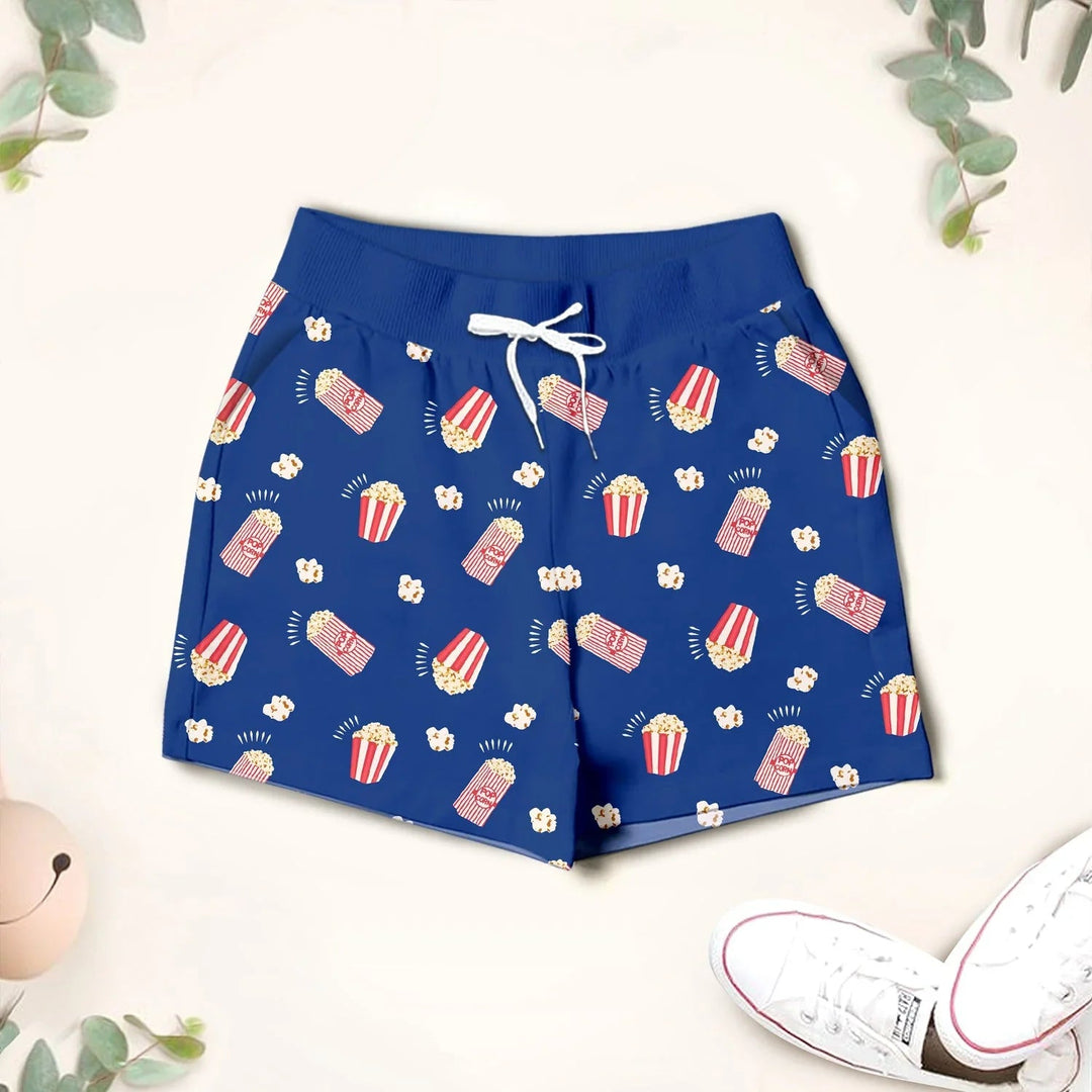 Popcorn Two Piece Short Sleeve Shorts Pajama Set - Zumbamboo