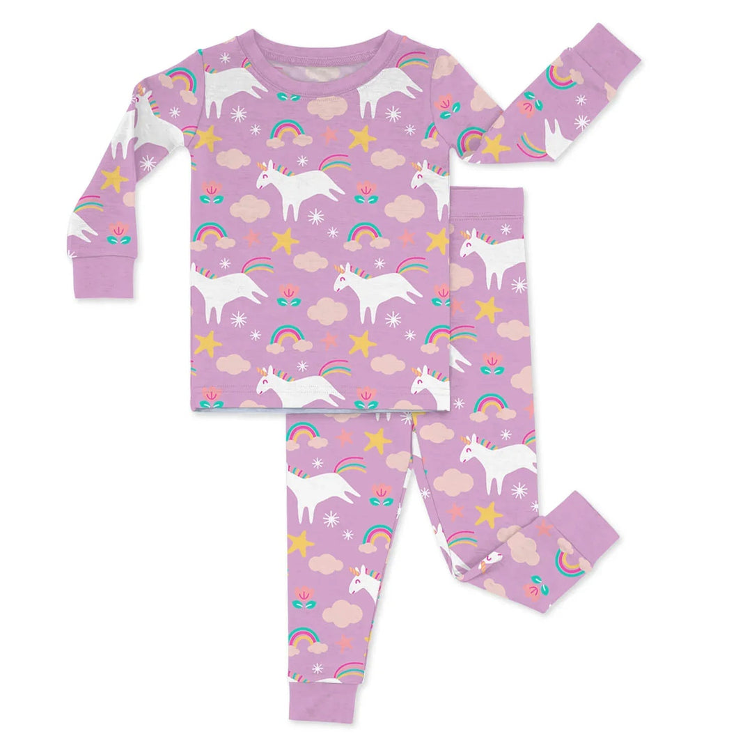 Purple Unicorns Two Piece Pajama Set - Zumbamboo