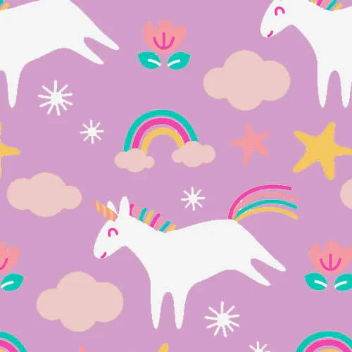 Purple Unicorns Two Piece Pajama Set , Purple Unicorns Two Piece Pajama Set - 12-18M