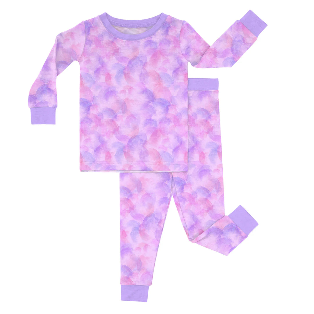 Purple Watercolor Two-Piece Long Sleeve Pajama Set , Purple Watercolor Two-Piece Long Sleeve Pajama Set - 12-18M