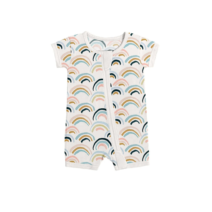 Rainbows Shorty Zippered Romper , Rainbows Shorty Zippered Romper - 0-3M