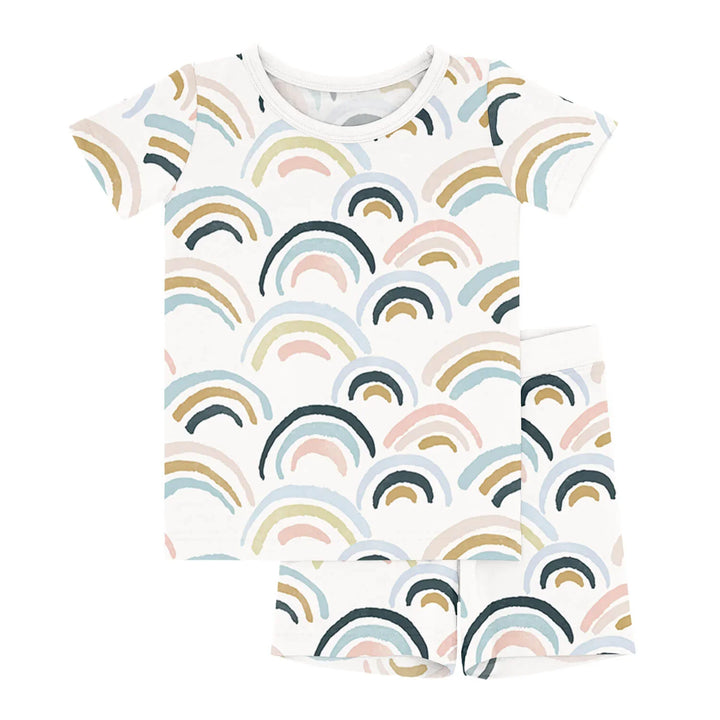 Rainbows Two Piece Short Sleeve Shorts Pajama Set , Rainbows Two Piece Short Sleeve Shorts Pajama Set - 12-18M
