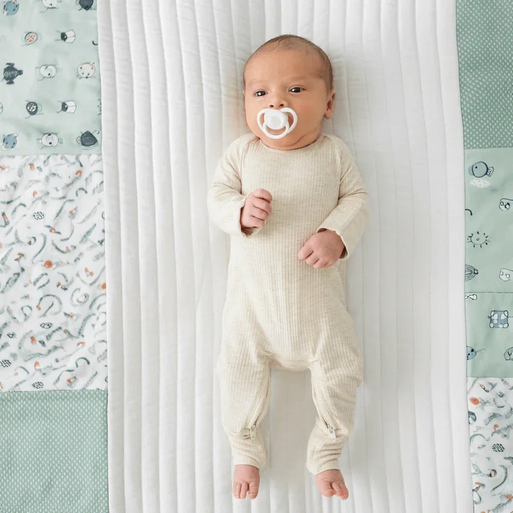 Ribbed Crescent Zippered Romper - Zumbamboo