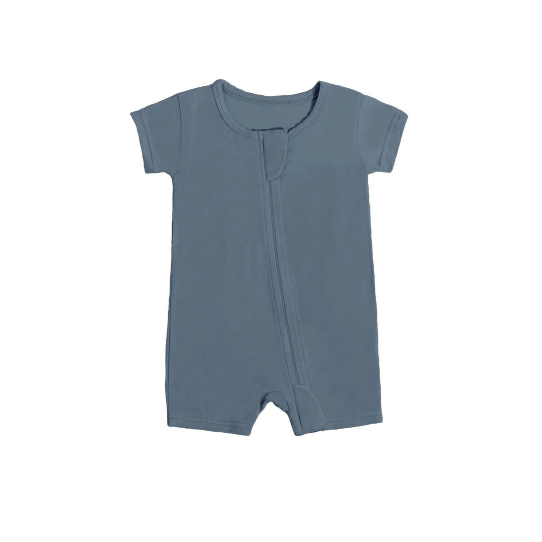 Shorty Zippered Romper in Slate Gray - Zumbamboo