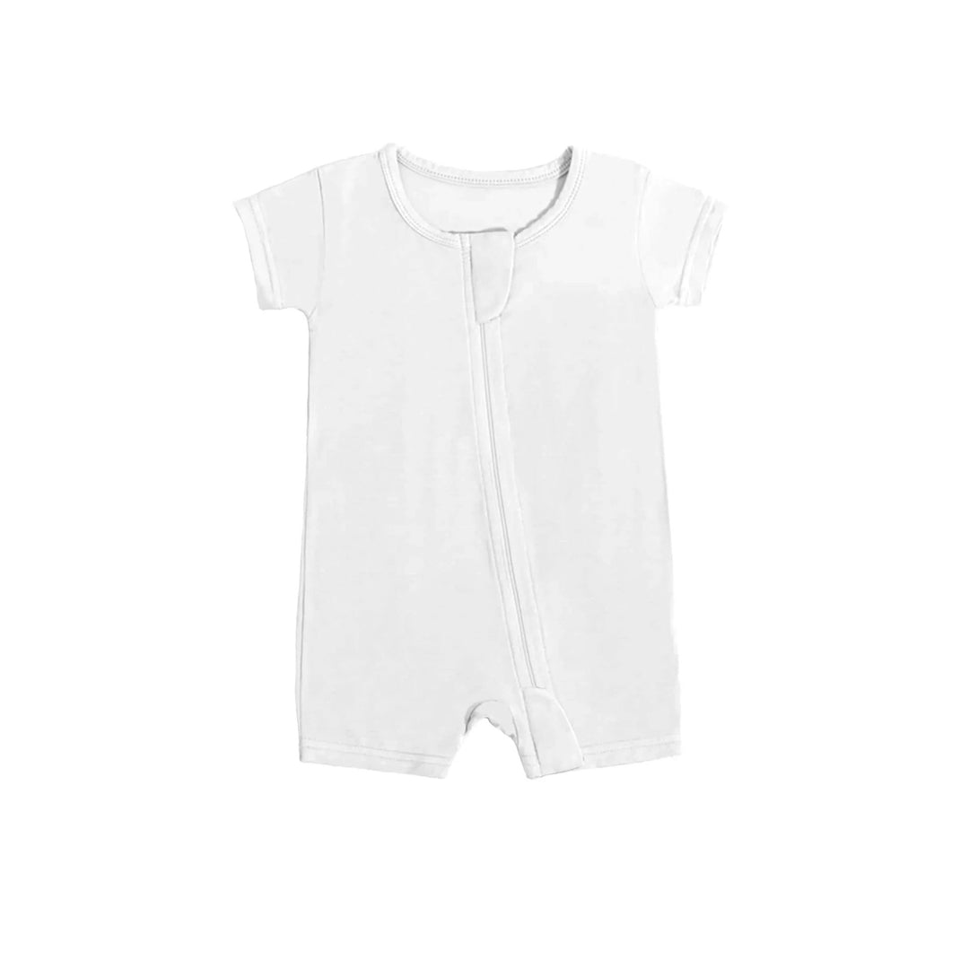 Shorty Zippered Romper in White - Zumbamboo