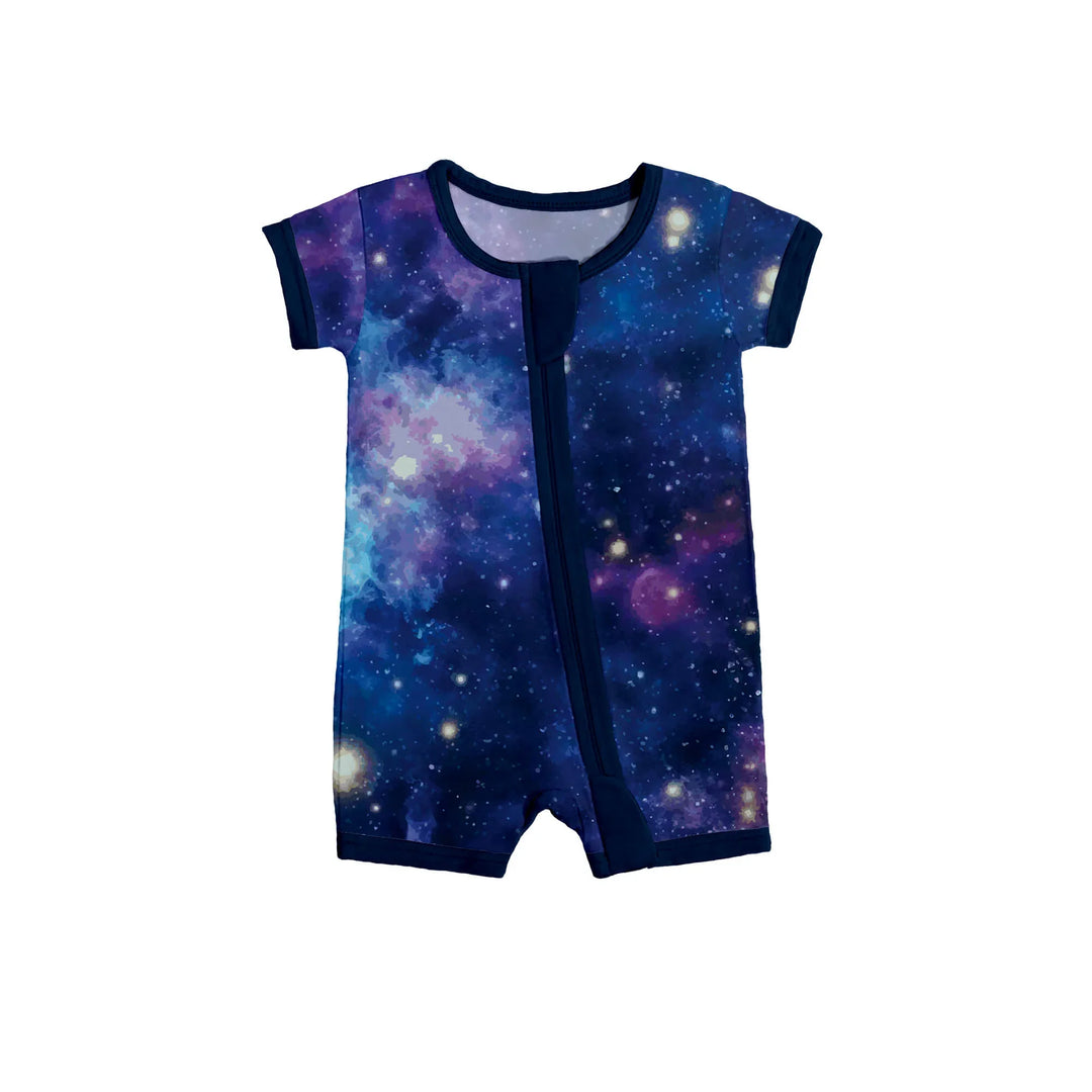 Nebula Shorty Zippered Romper , Nebula Shorty Zippered Romper - Newborn
