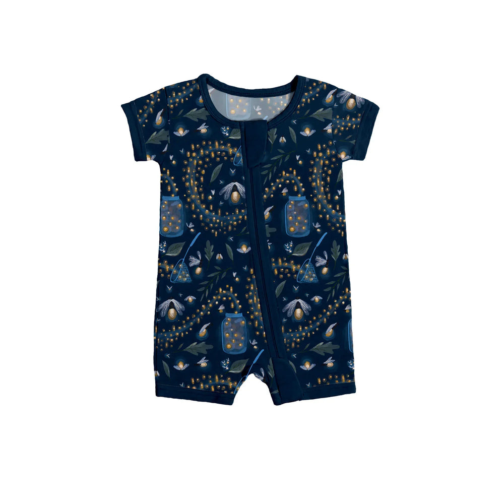 Catching Fireflies Shorty Zippered Romper , Catching Fireflies Shorty Zippered Romper - Newborn