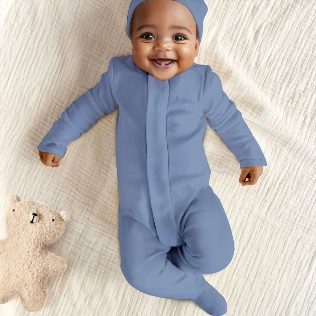 Slate Magnetic Footie Romper - Zumbamboo