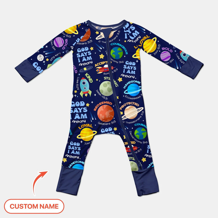 Space God Says I Am Custom Name Convertible Zippy - Zumbamboo