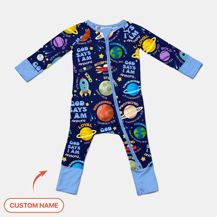 Space God Says I Am Custom Name Convertible Zippy - Zumbamboo
