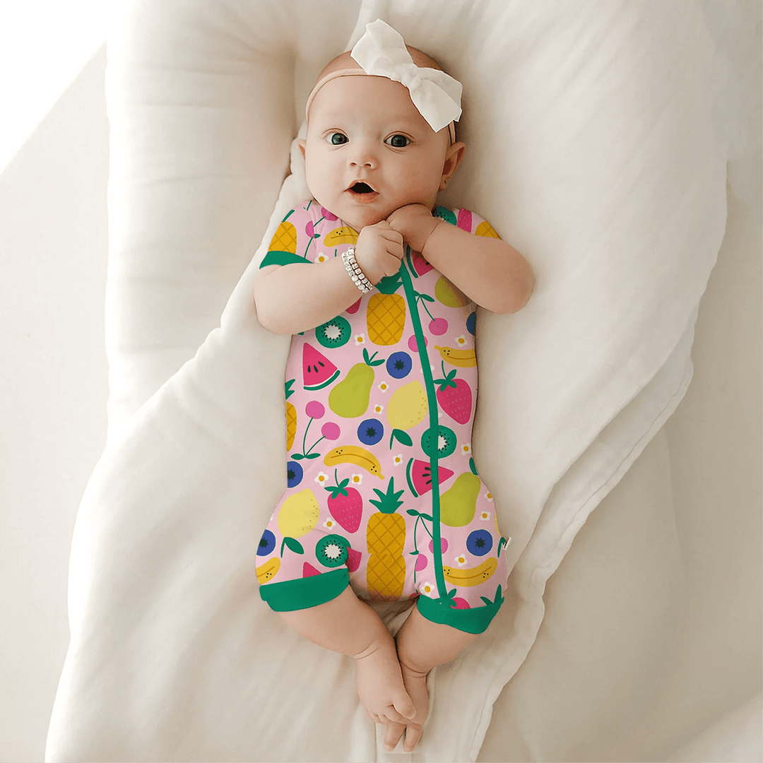 Summer Fruits Shorty Zippered Romper - Zumbamboo