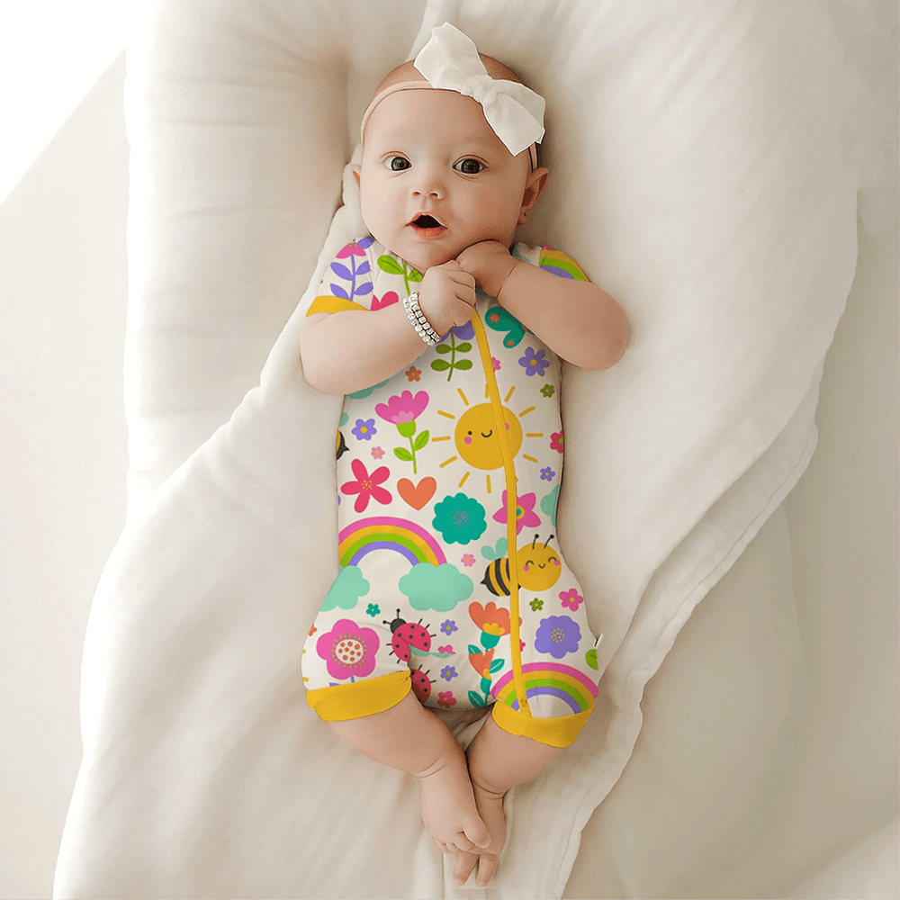 Summer Sunshine Shorty Zippered Romper - Zumbamboo