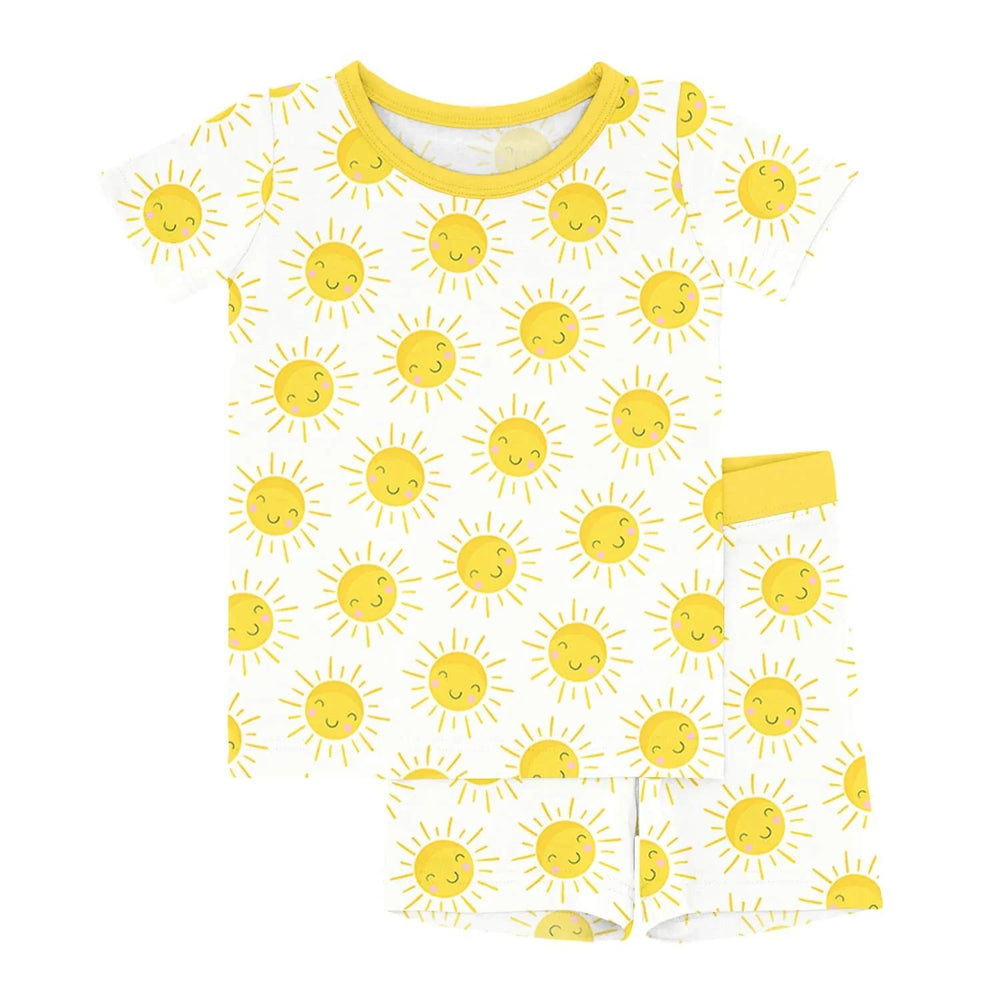 Sunshine Two Piece Short Sleeve Shorts Pajama Set - Zumbamboo