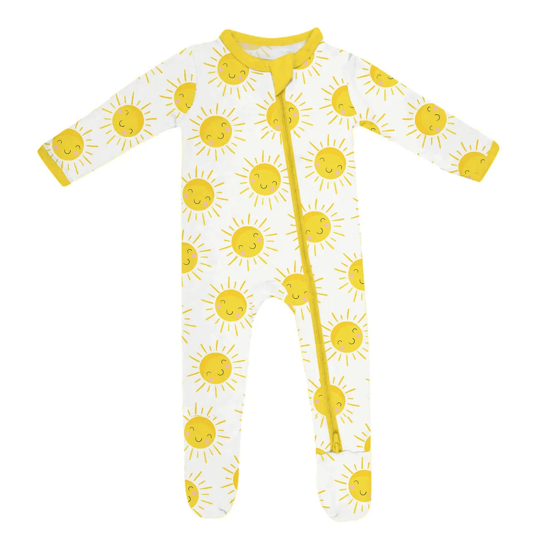 Sunshine Zippered Footie Romper , Sunshine Zippered Footie Romper - Newborn