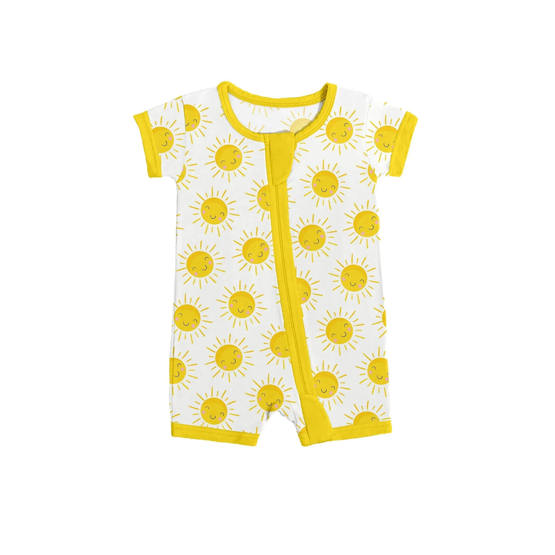 Sunshine Shorty Zippered Romper , Sunshine Shorty Zippered Romper - 0-3M
