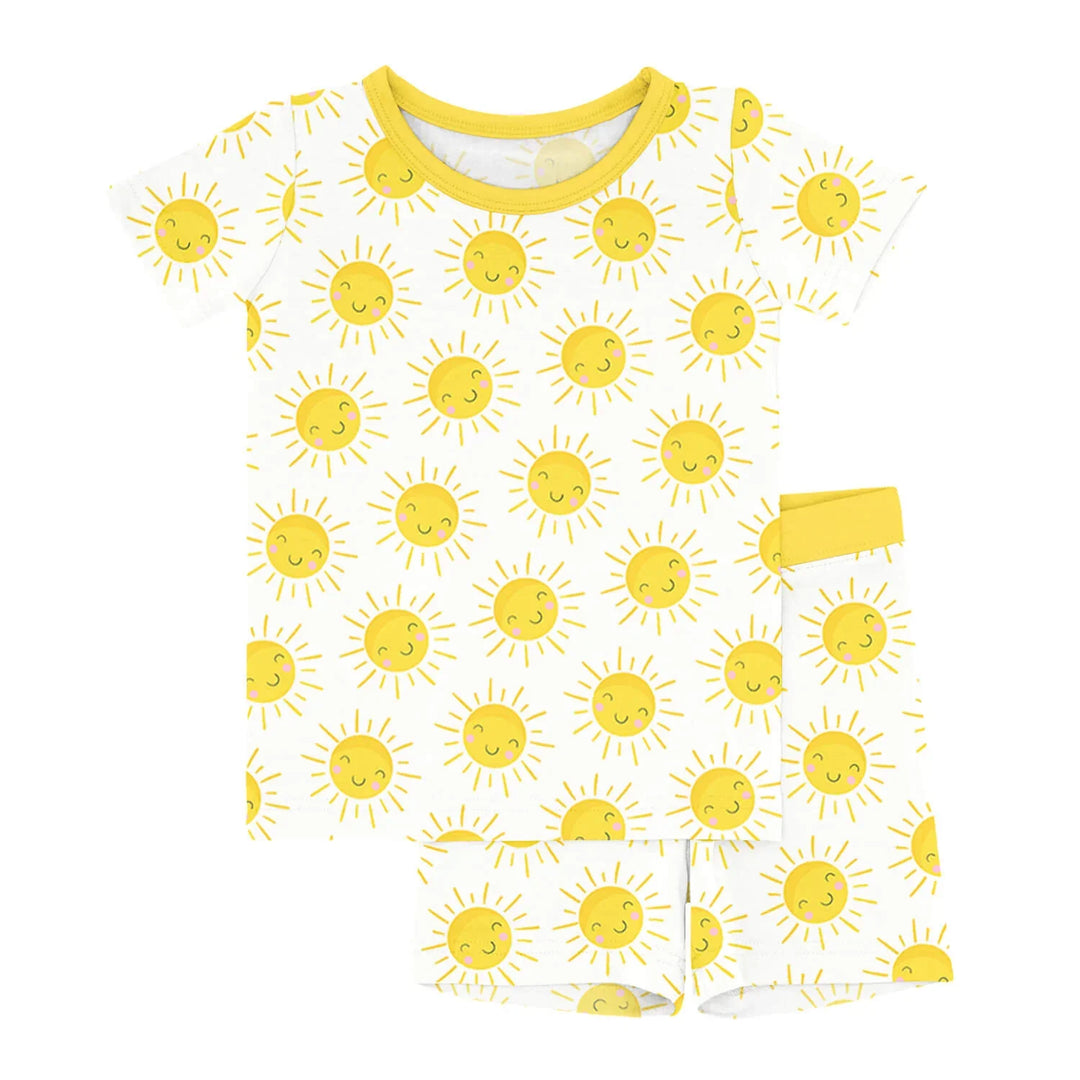 Sunshine Two Piece Short Sleeve Shorts Pajama Set , Sunshine Two Piece Short Sleeve Shorts Pajama Set - 12-18M