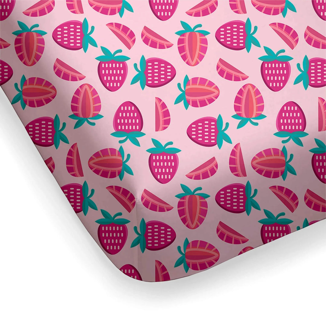 Sweet Strawberries Fitted Crib Sheet - Zumbamboo