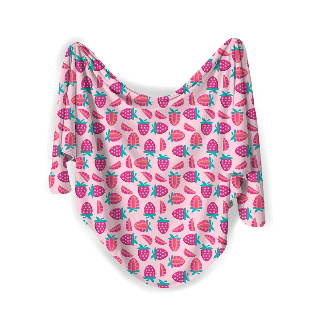 Sweet Strawberries Swaddle Blanket - Zumbamboo