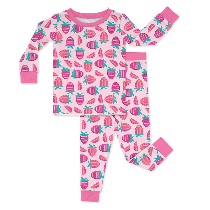 Sweet Strawberries Two Piece Pajama Set - Zumbamboo
