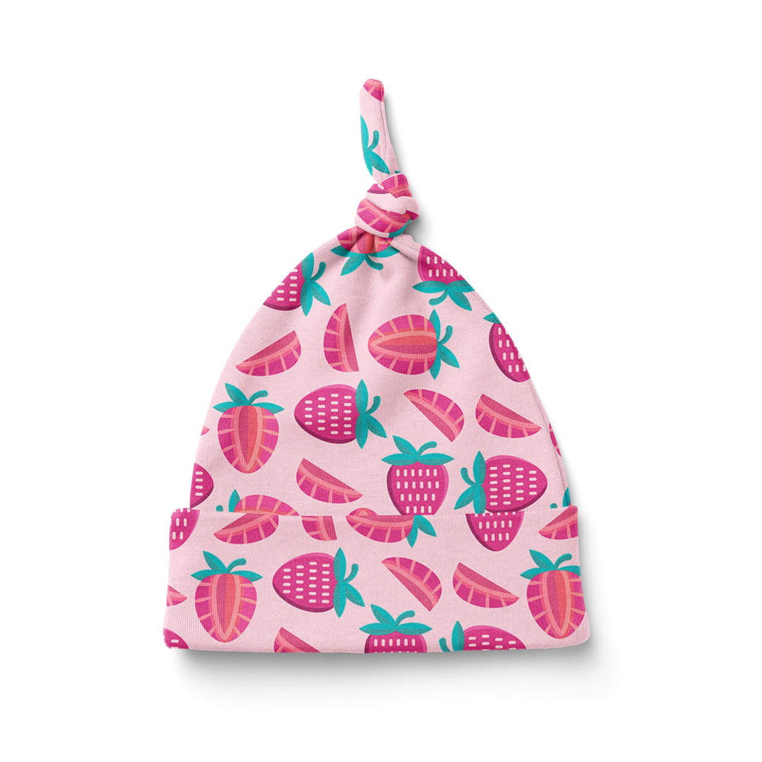Sweet Strawberries Knotted Hat , Sweet Strawberries Knotted Hat - Default Title