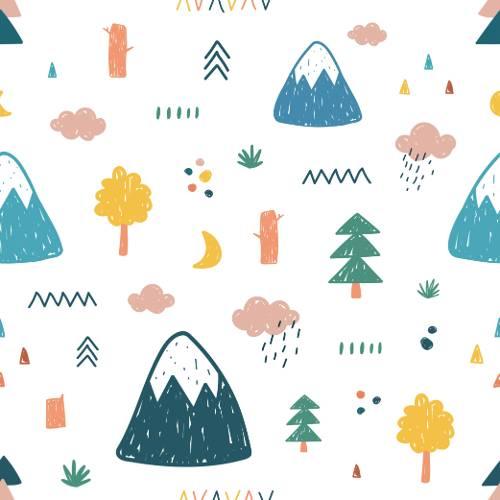 Mountains Trees Clouds Convertible Zippered Romper , Mountains Trees Clouds Convertible Zippered Romper - Newborn
