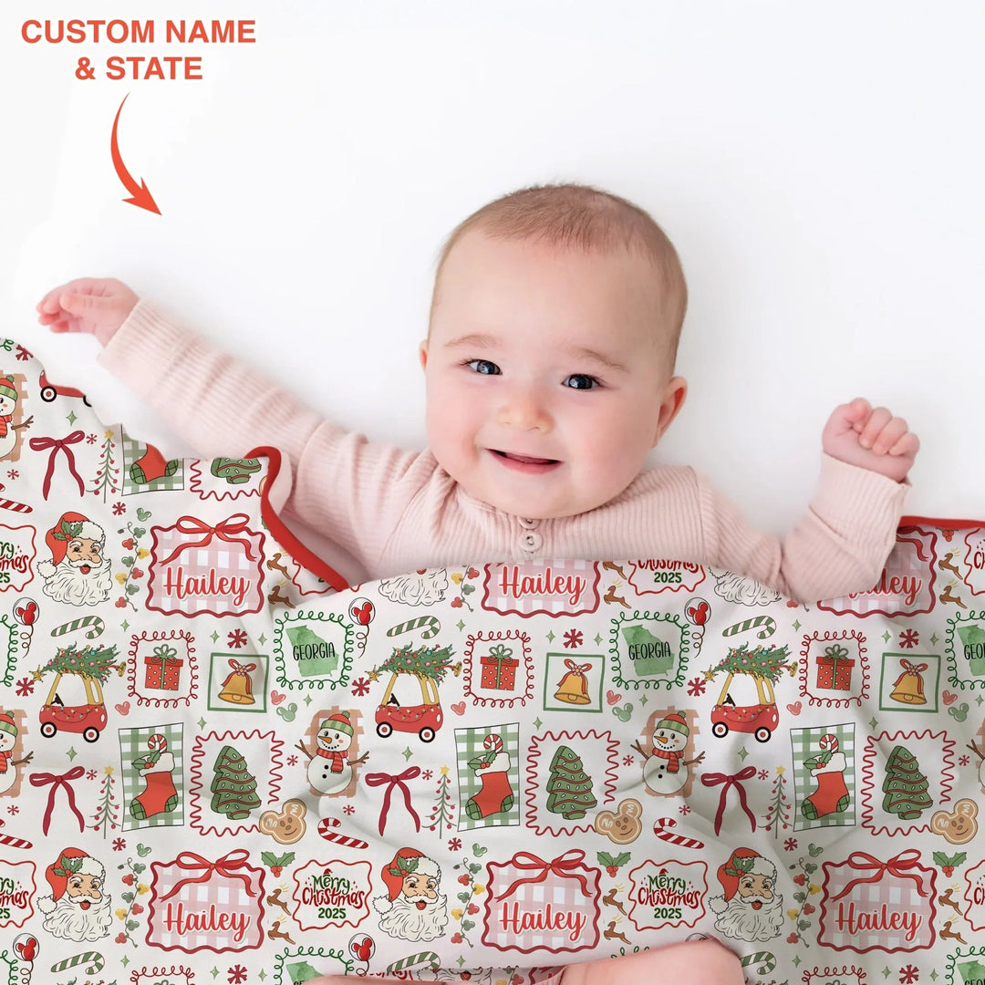 The Little Retro Dreamer Merry Christmas 2025 Toddler Blanket - Zumbamboo
