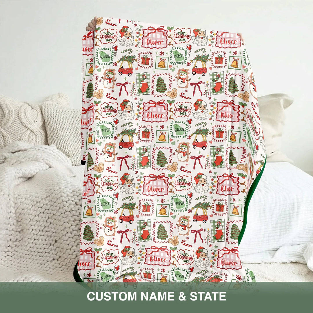 The Little Retro Dreamer Merry Christmas 2025 Toddler Blanket - Zumbamboo